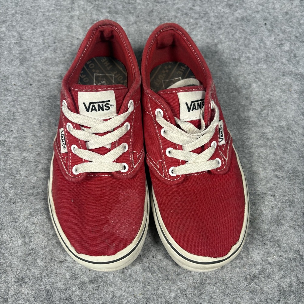 Vans Atwood Low Sneakers Youth 2.0 Red Canvas Lace Up Skate Shoes